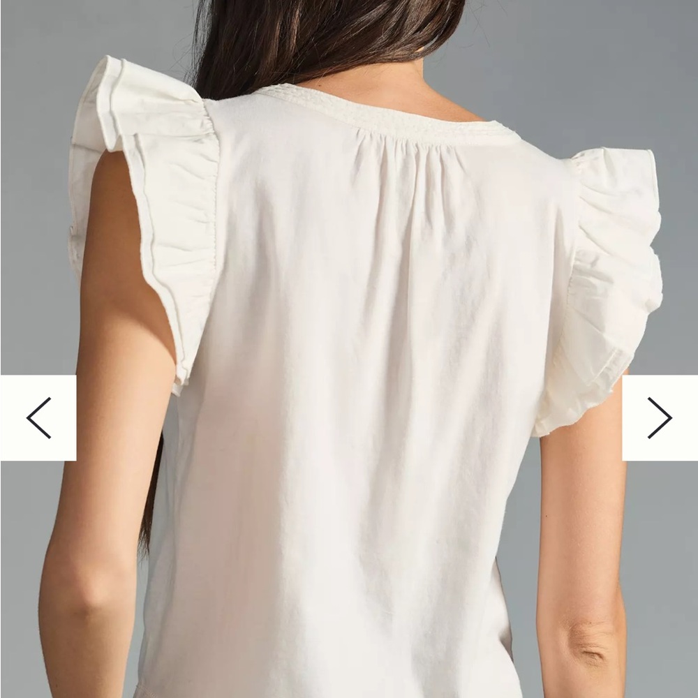 Maeve by Anthropologie ruffle sleeve top - Picture 3 of 5